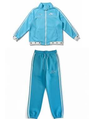 Blue Dino Tracksuit Set youth XL Y2K Sports Jacket Joggers Pants